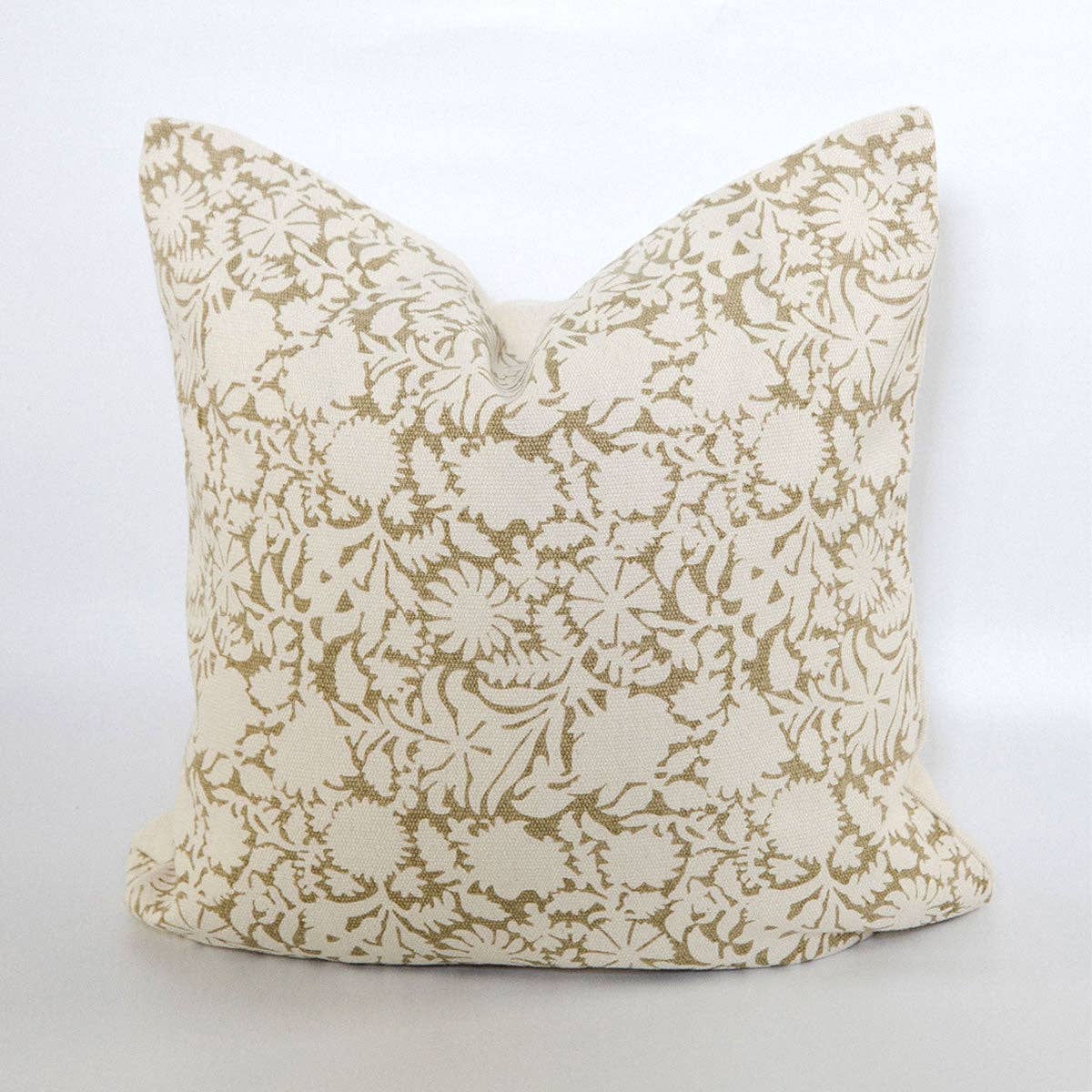Florence Cotton Pillow in Olive Green