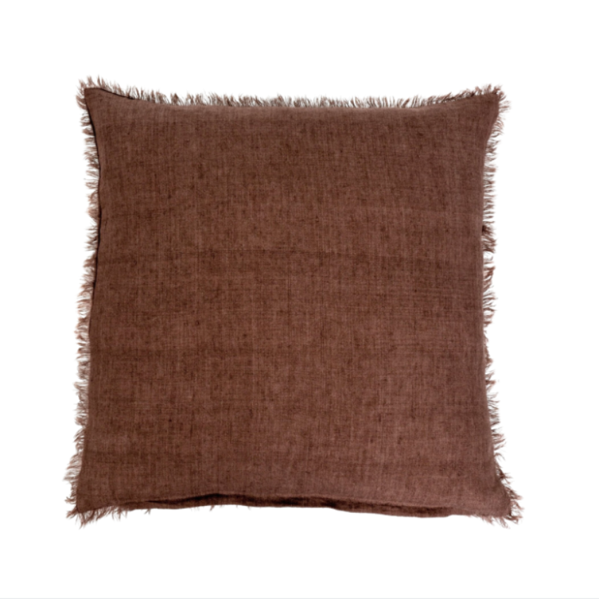 Lina Linen Pillow, Mocha