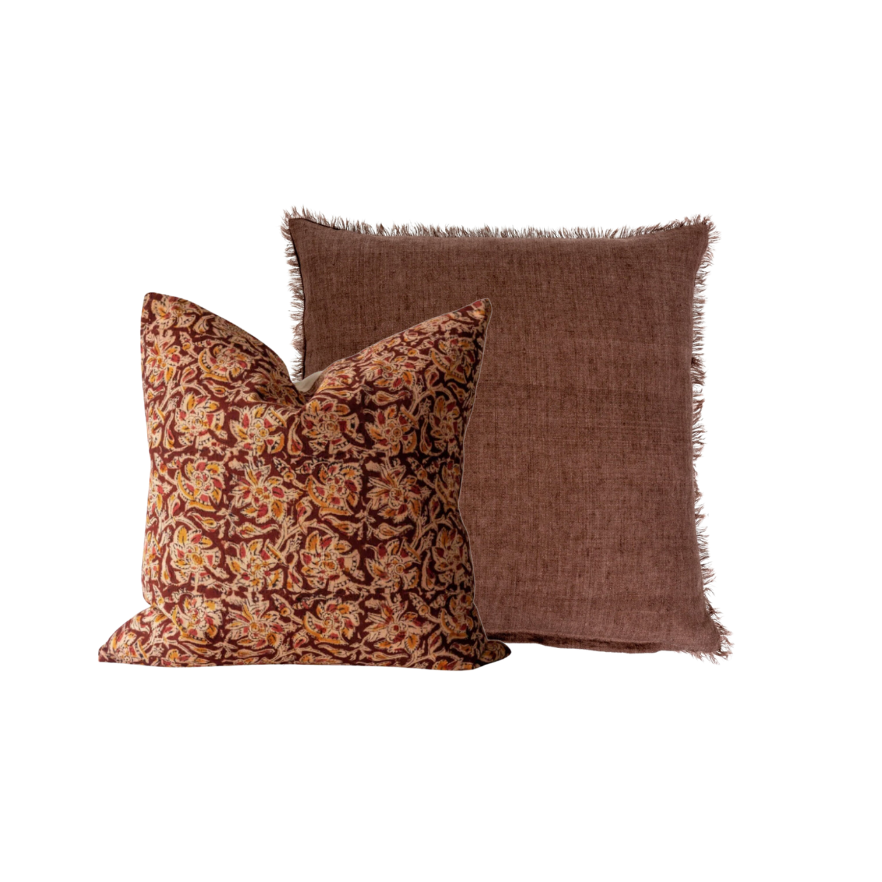 Lina Linen Pillow, Mocha