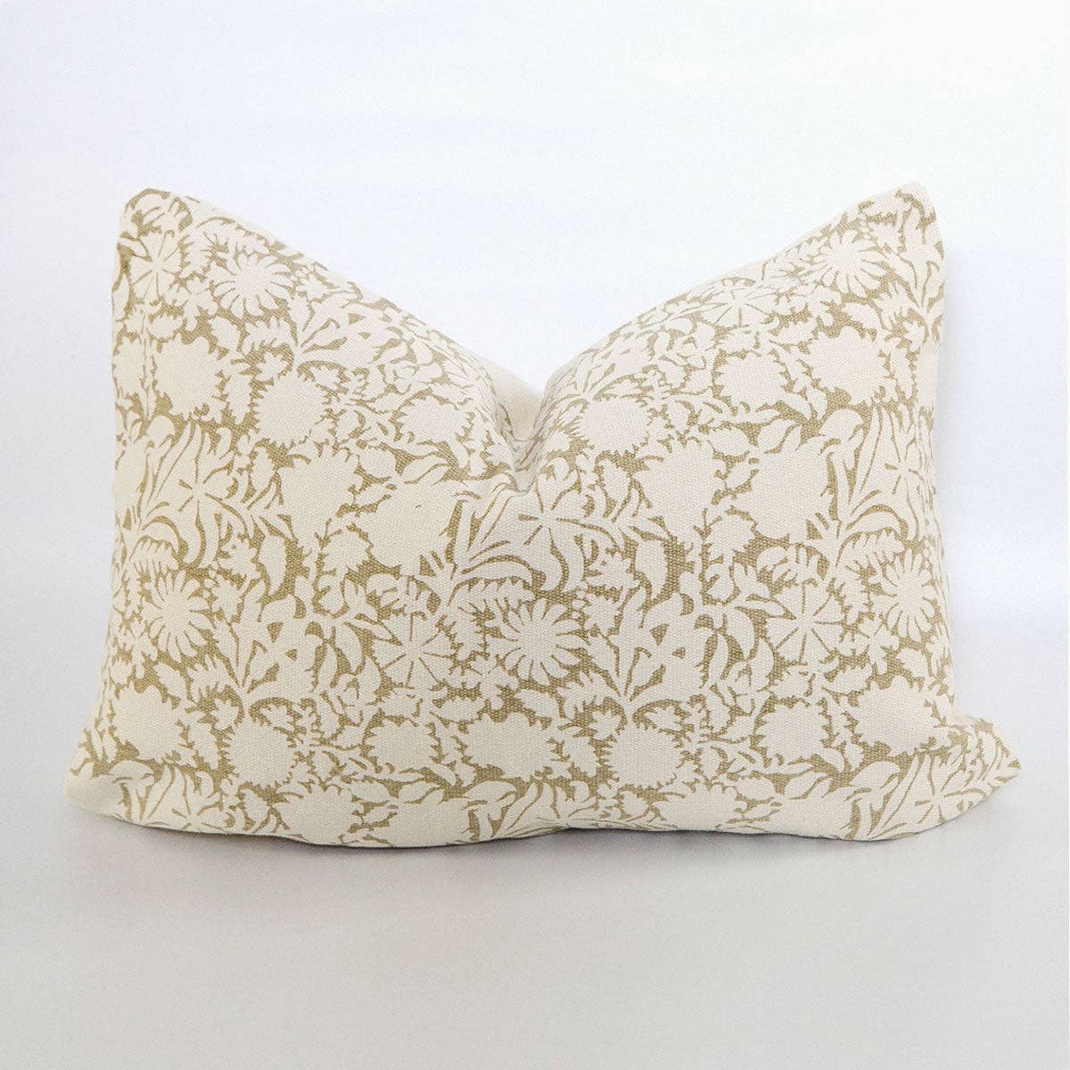 Florence Cotton Pillow in Olive Green
