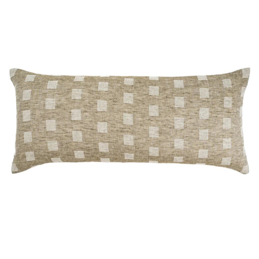 Check Linen Pillow, Natural