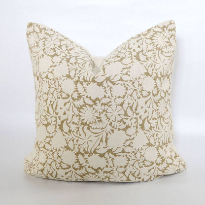 Florence Cotton Pillow in Olive Green