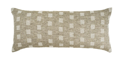 Check Linen Pillow, Natural
